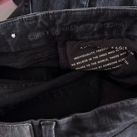 American Eagle Outfitters Women's CURVY Super High Rise Jegging Black Size 8 - Picture 9 of 9